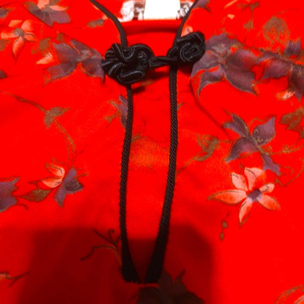 🎀⛩️🎀 Stellar Vintage 70's Asian Oriental Inspired Silky Soft Floral Top - 14 - Picture 4 of 13